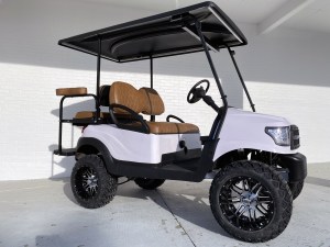 White Alpha With Saddle Seats Custom Golf Cart 02